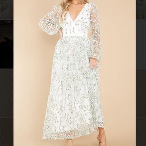 Heavenly Sights Ivory Floral Embroidered Maxi Dress